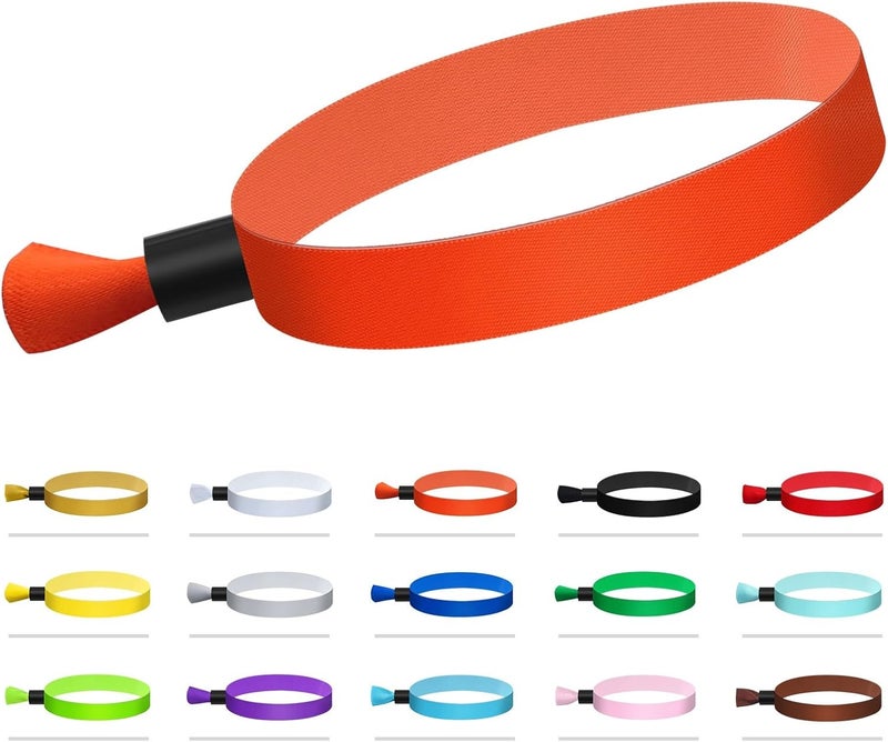Comflora 100 Pcs Cloth Event Wristband, Disposable Wristbands for Events, Colored Wristbands Events,for Lightweight Concert,Club Entrance Wrist Strap Party Wristband Event (Color : Orange) - Image 1